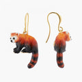 Les Néréides Red Panda Pendant Hoops