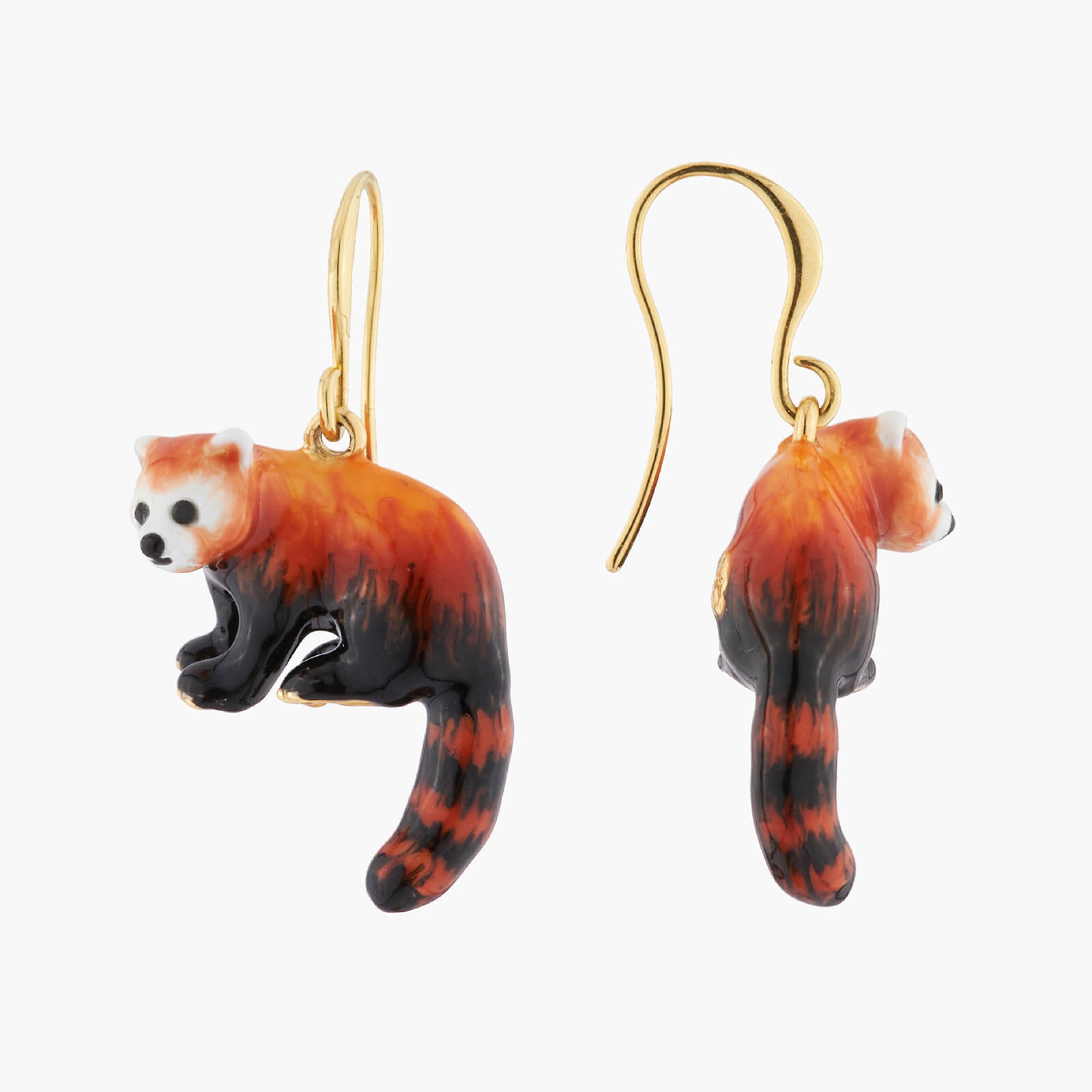 Les Néréides Red Panda Pendant Hoops