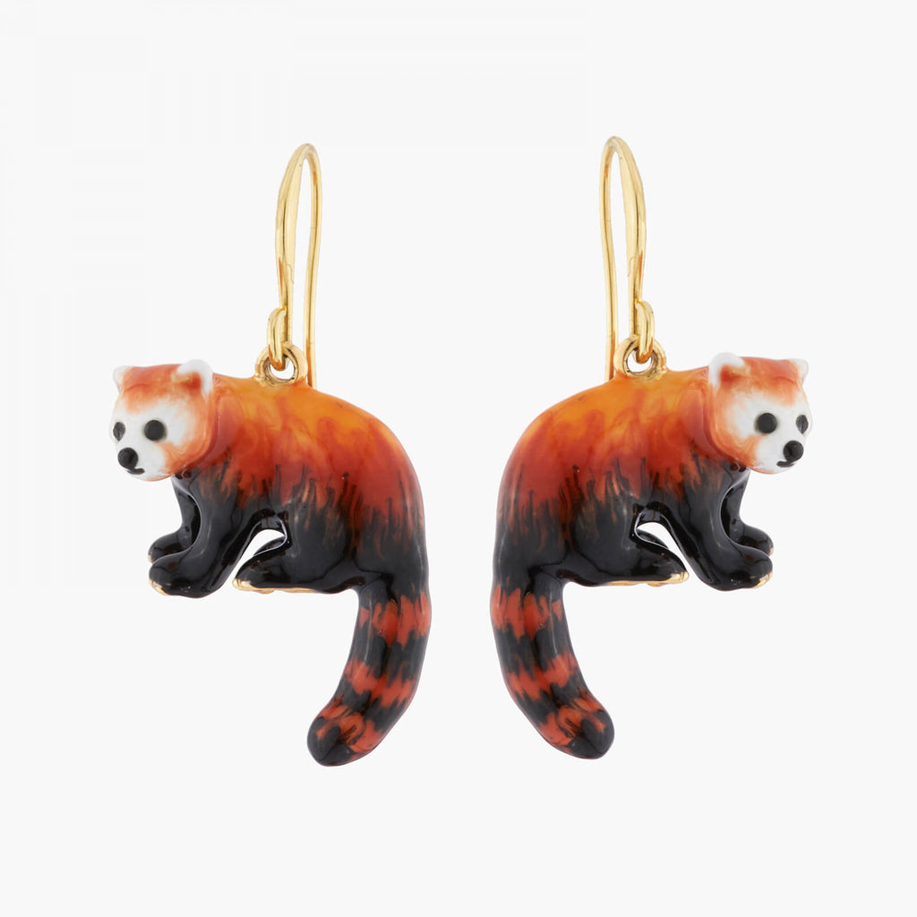 Les Néréides Red Panda Pendant Hoops