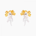 Les Néréides Kitty and Bow Clip on Earrings