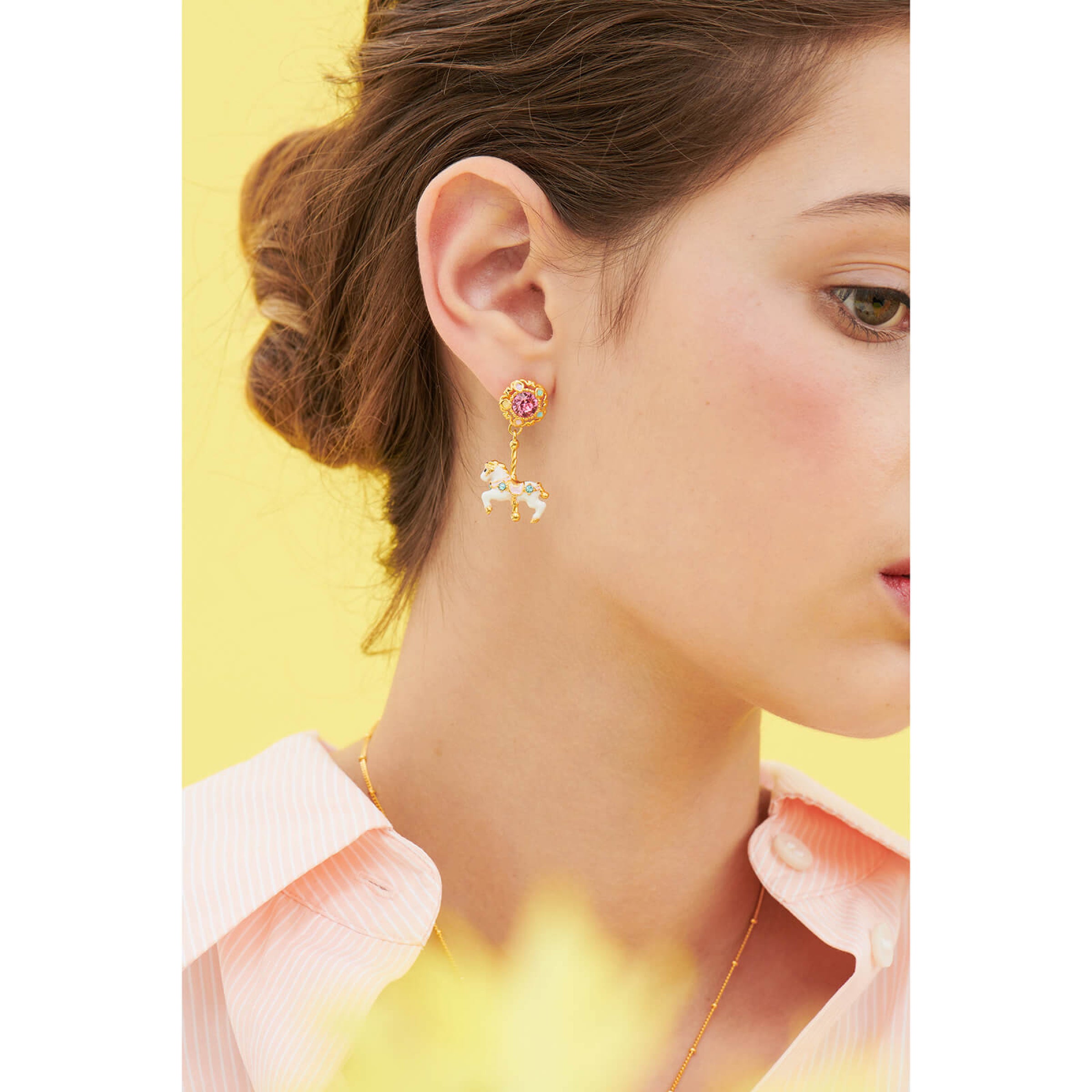 Les Néréides Carousel and Horse Clip-on Earrings