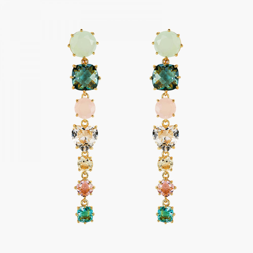 Les Néréides La Diamantine Aqua 7 Stones Earrings