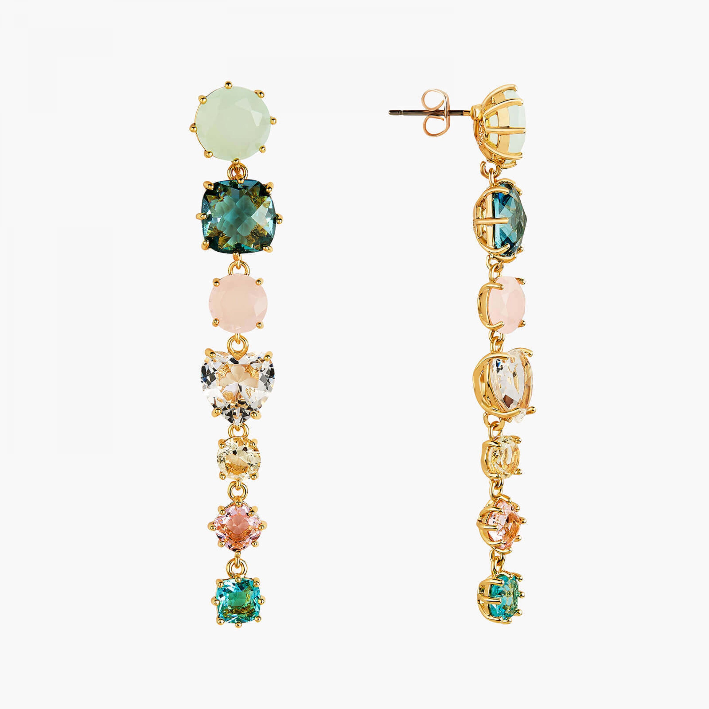 Les Néréides La Diamantine Aqua 7 Stones Earrings