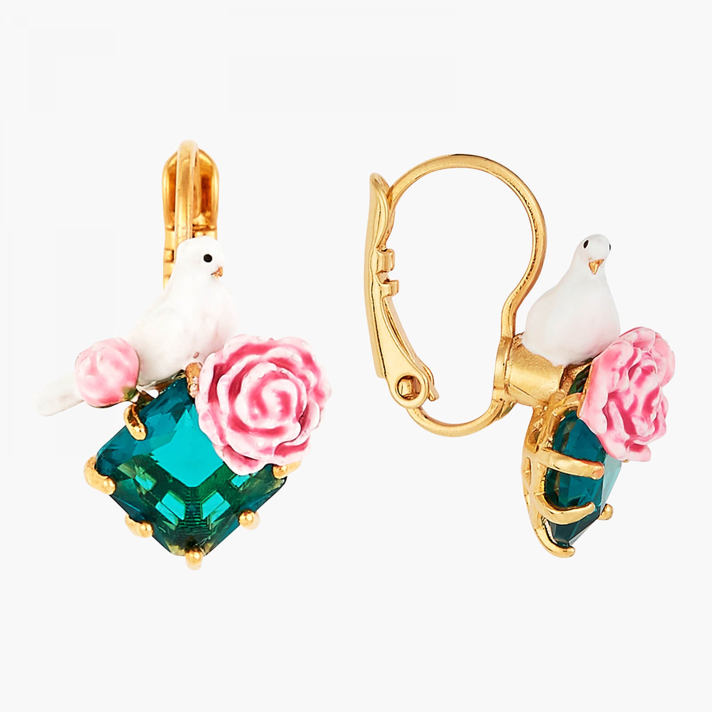 Les Néréides Dove and Peony Earrings