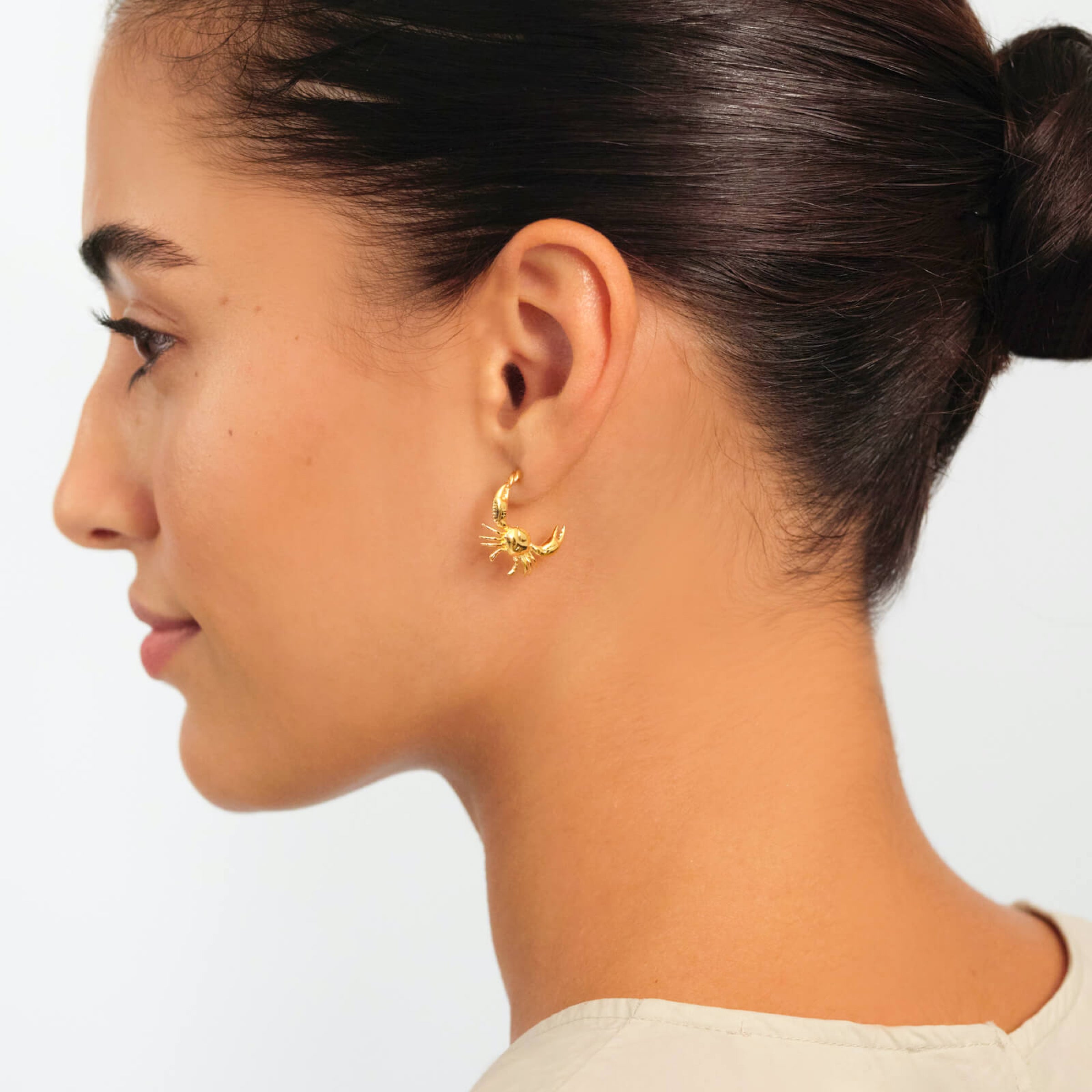 Les Néréides Zodiac Sign Cancer Hoops Earrings