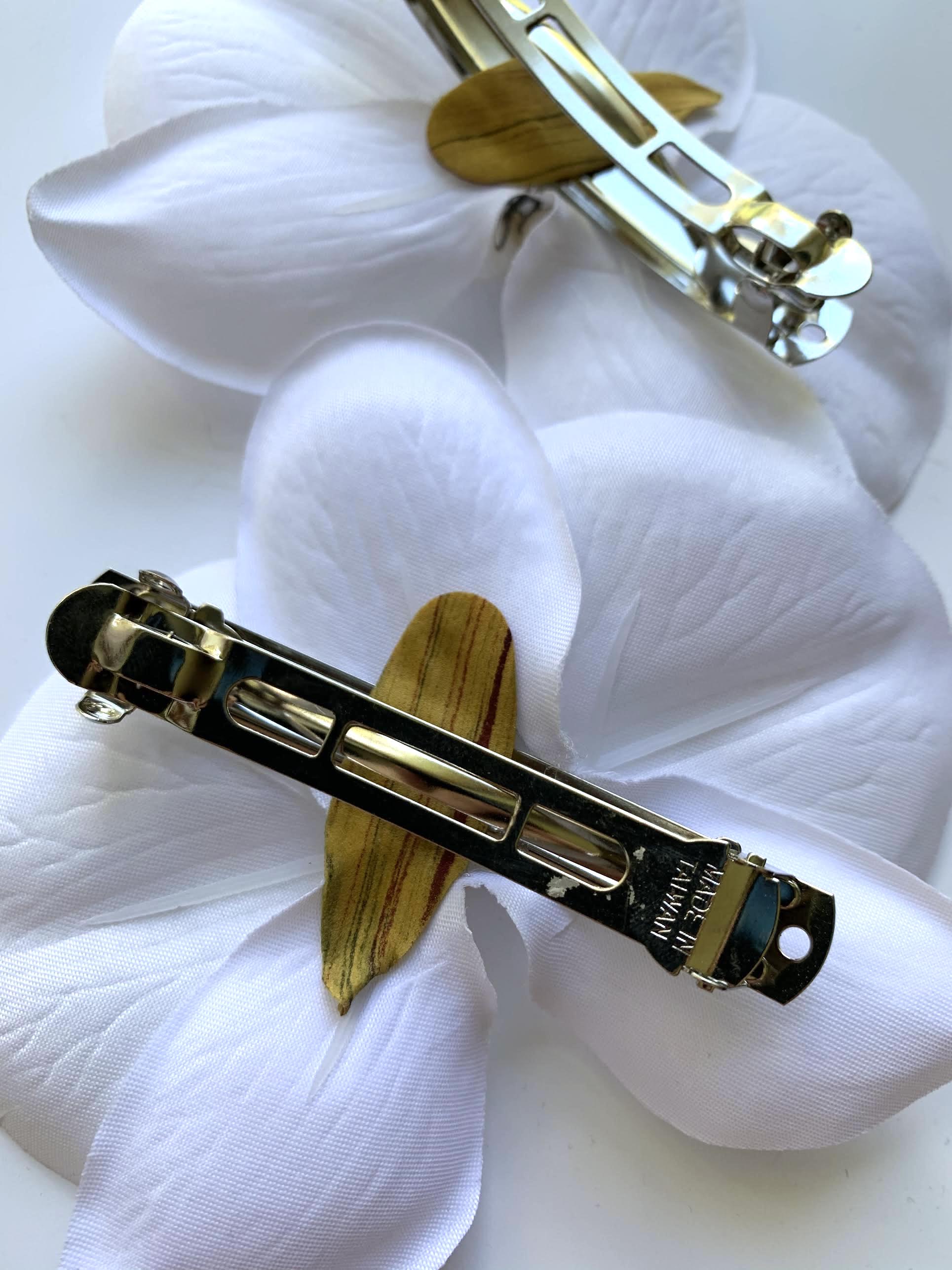 Snow White Orchid Flower for Hair with Crystal Decoration