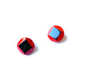 Marion Godart Red & Black Round Art Deco Earrings