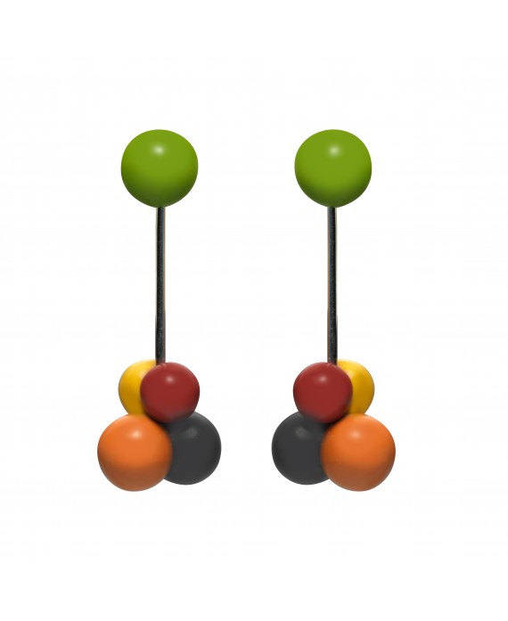 Marion Godart Atom Earrings in 70s Retro Colors