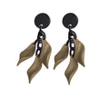 Marion Godart Beige Leaf Earrings