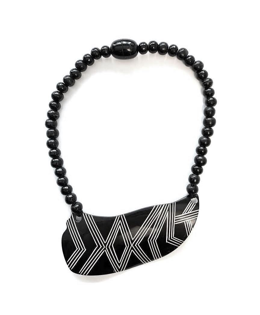 Marion Godart Black & White Tribal Necklace
