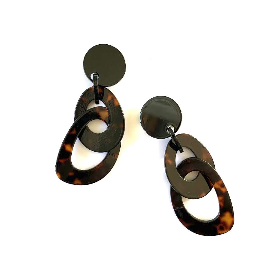Marion Godart Faux Tortoise Shell Double Hoop Earrings