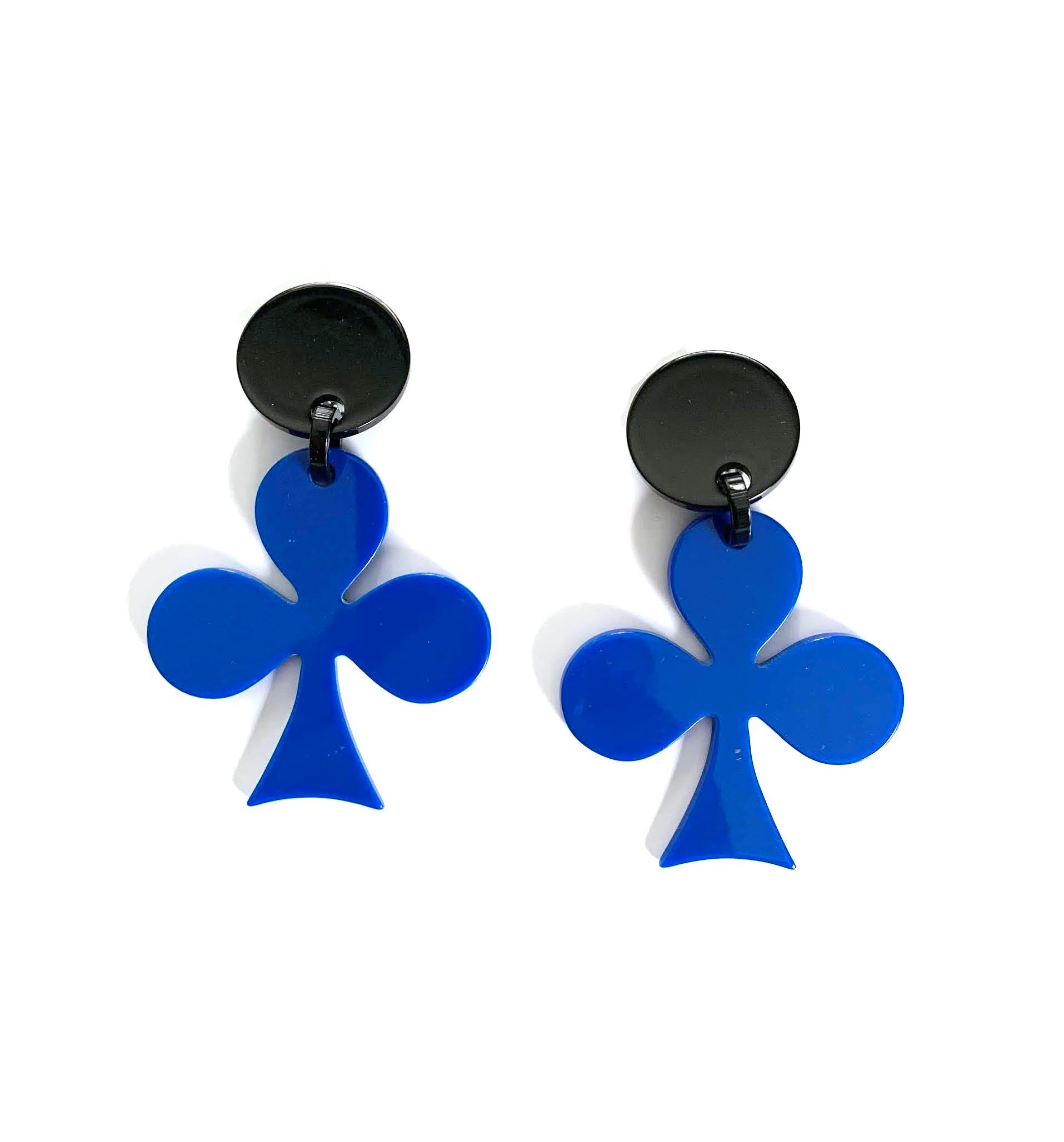 Marion Godart Blue Clubs Casino Earrings