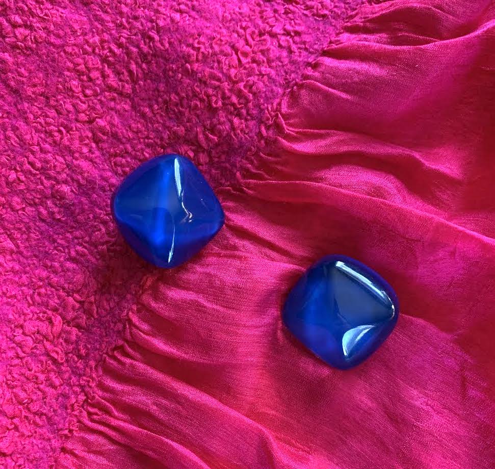 Marion Godart Blue Resin Earrings