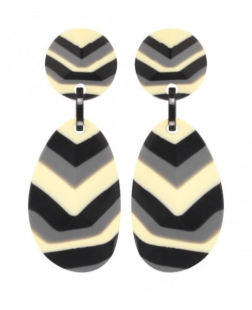 Marion Godart Huge Inca Earrings in Grey Scale
