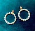 Marion Godart White Pearl Hoop Earrings