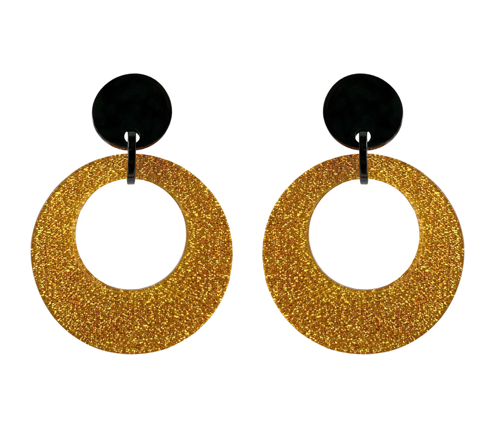 Marion Godart Gold Glitter Hoop Earrings