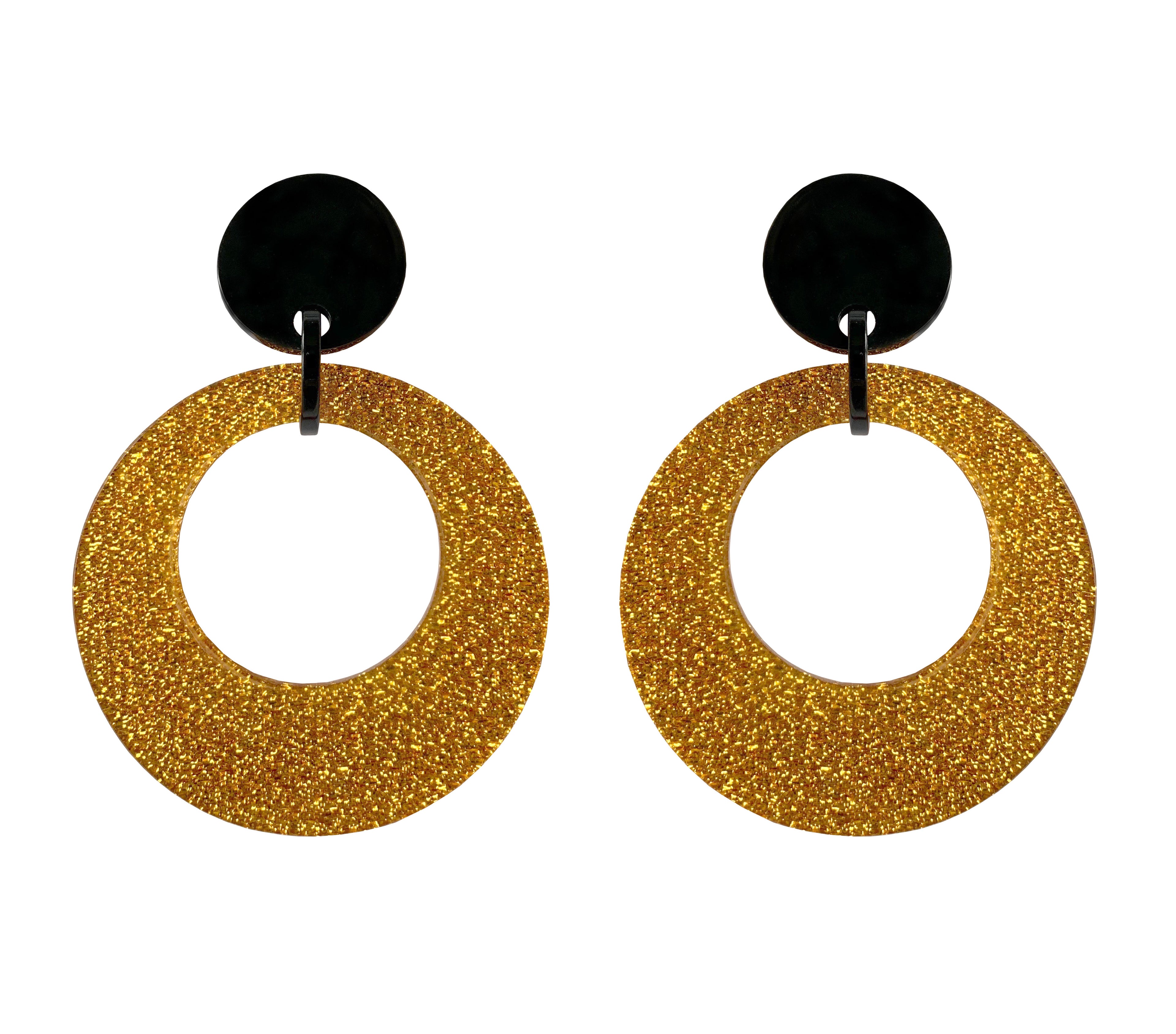 Marion Godart Gold Glitter Hoop Earrings