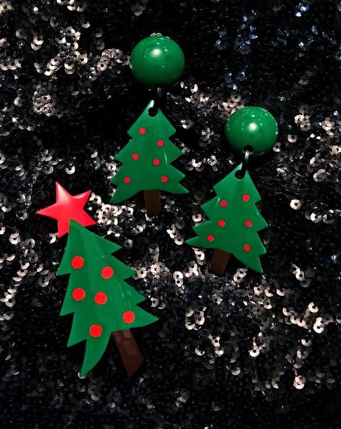 Marion Godart Christmas Tree Earrings
