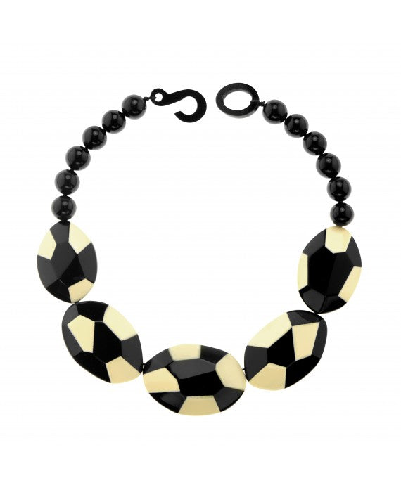 Marion Godart Black & Ivory White Tortoise Necklace