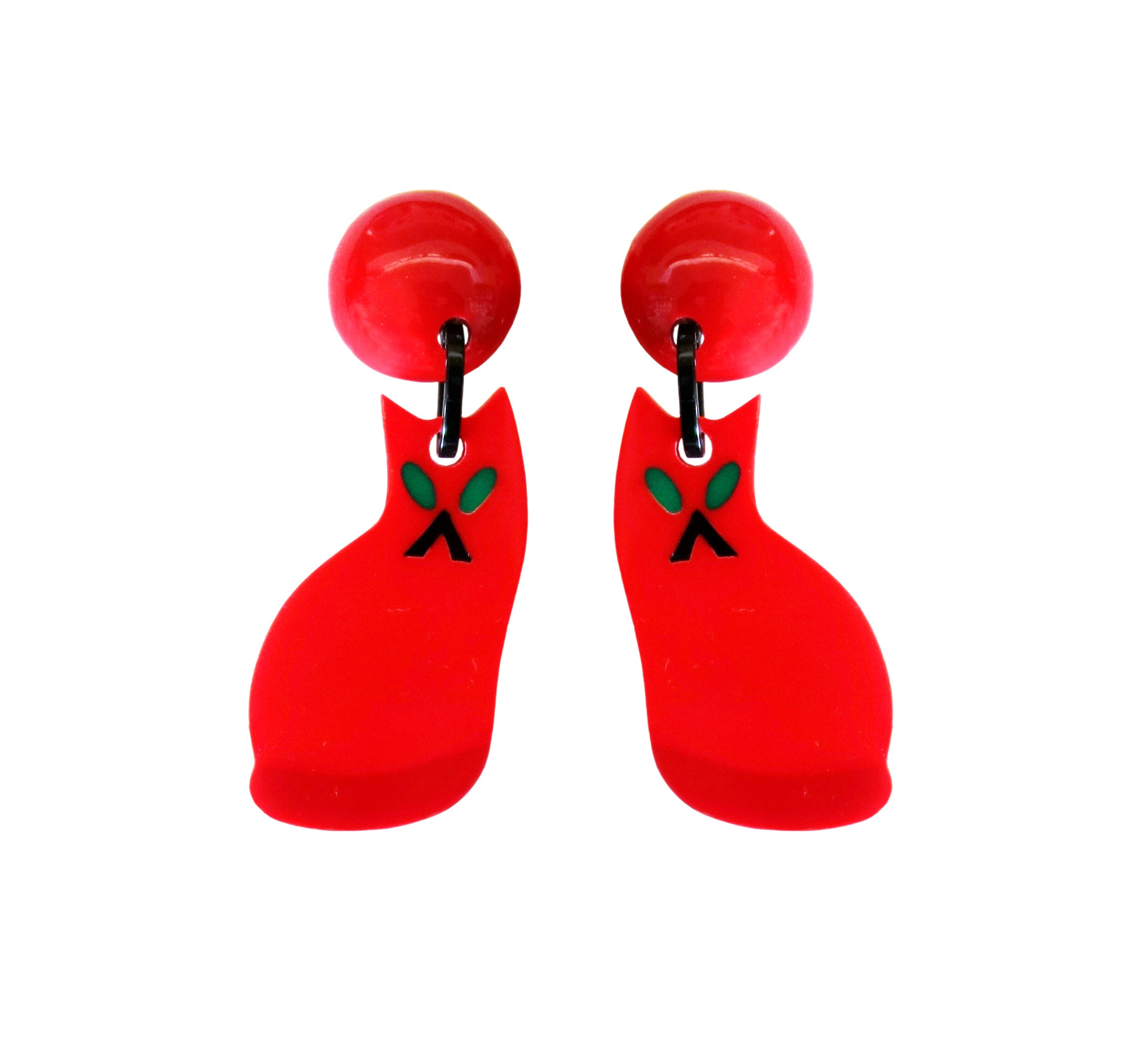 Marion Godart Red Cat Earrings