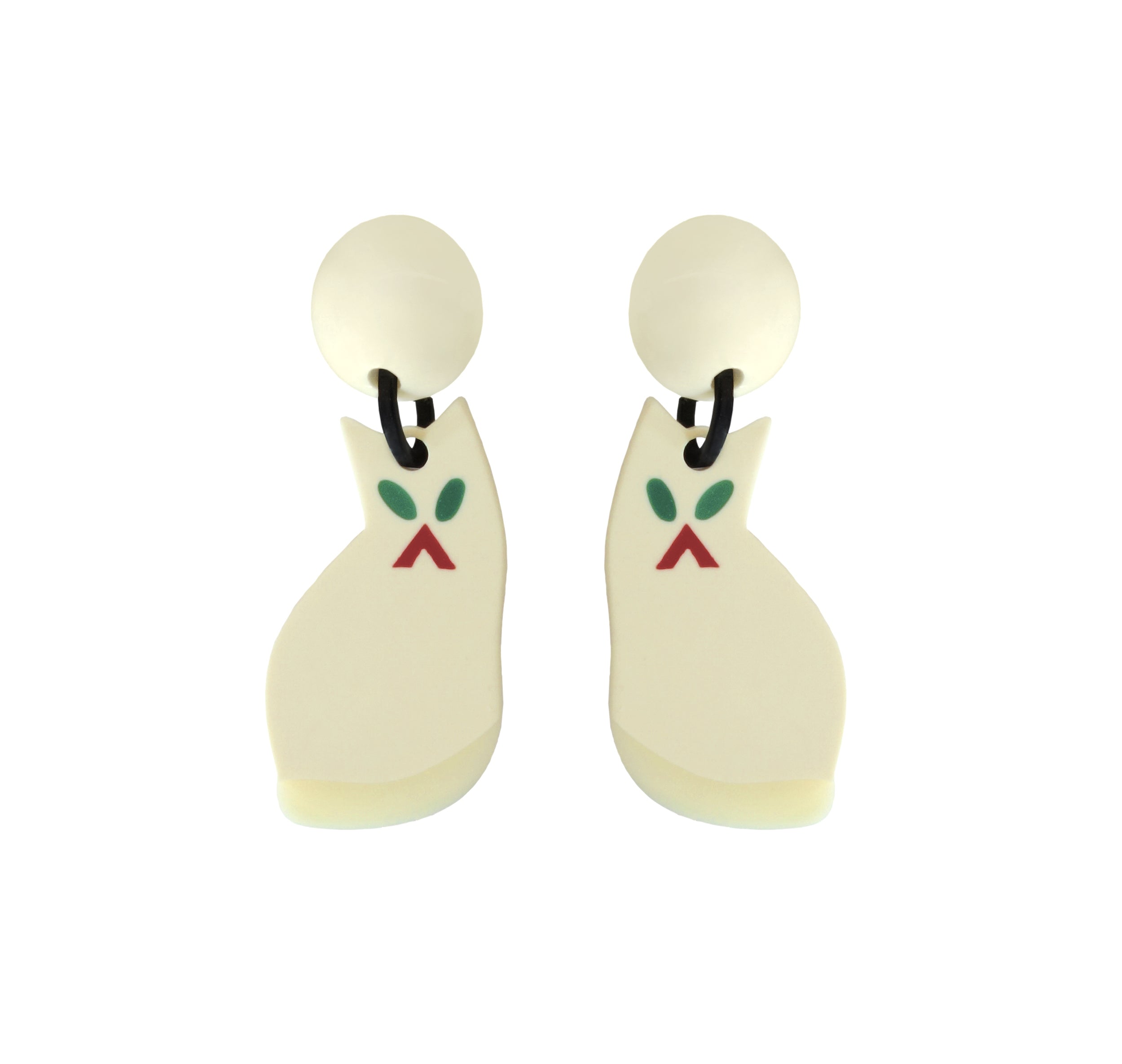 Marion Godart Off White Cats Earrings