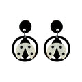 Marion Godart Black & White Lady Bug Earrings