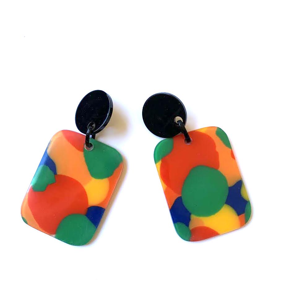 Marion Godart Colorful Rectangular Earrings