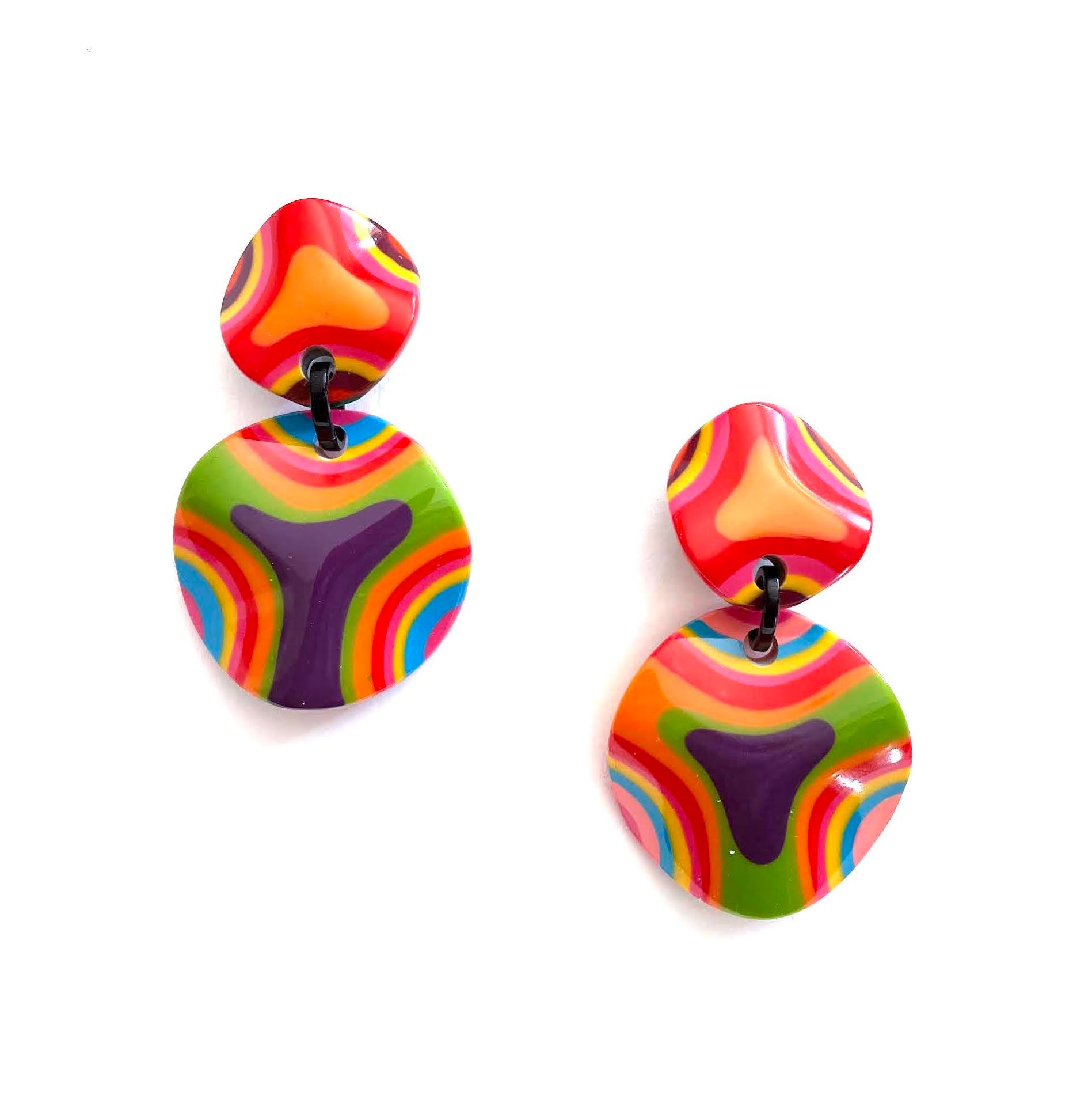 Marion Godart Psychedelic Retro Earrings