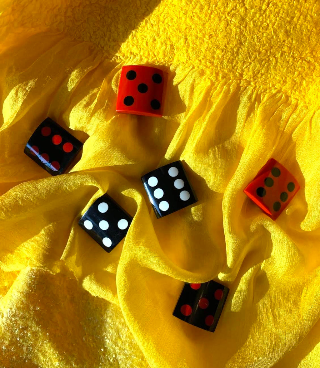 Marion Godart Black & White Dice Earrings