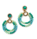 Marion Godart Double Hoop Earrings in Green