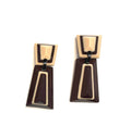 Marion Godart Art Deco Earrings in Brown & Ivory