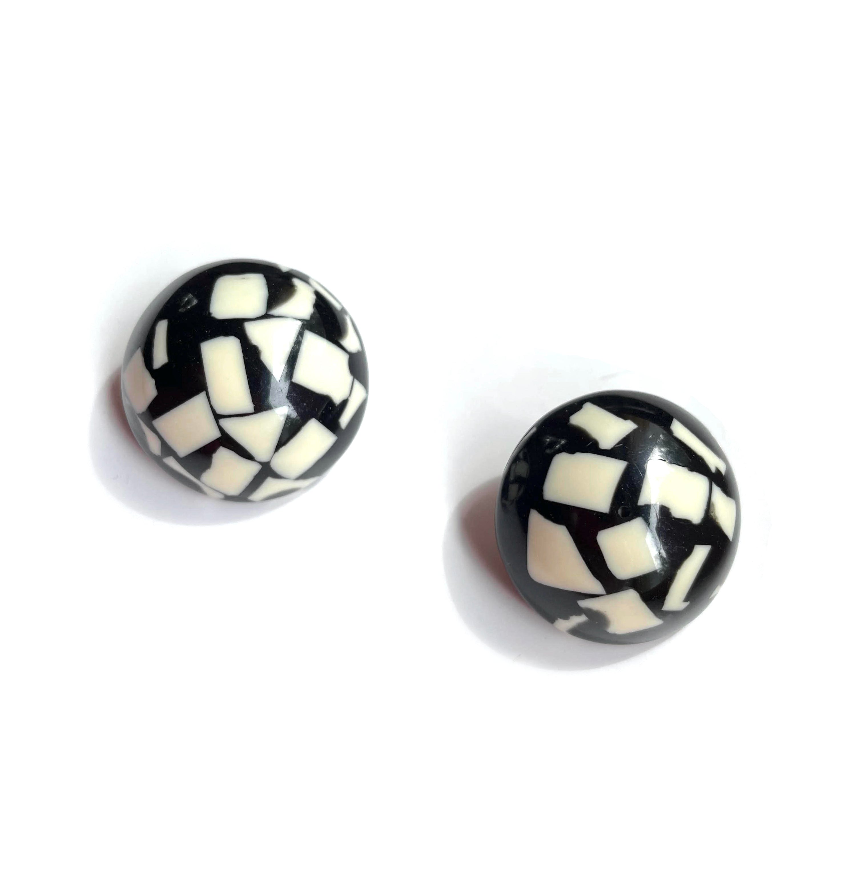 Marion Godart's Black & White Mosaic Earrings