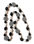 Marion Godart Long Art Deco Style Necklace in Black and White