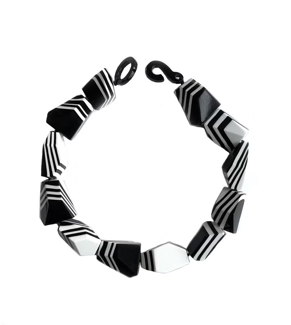 Marion Godart Black & White Art Deco Necklace