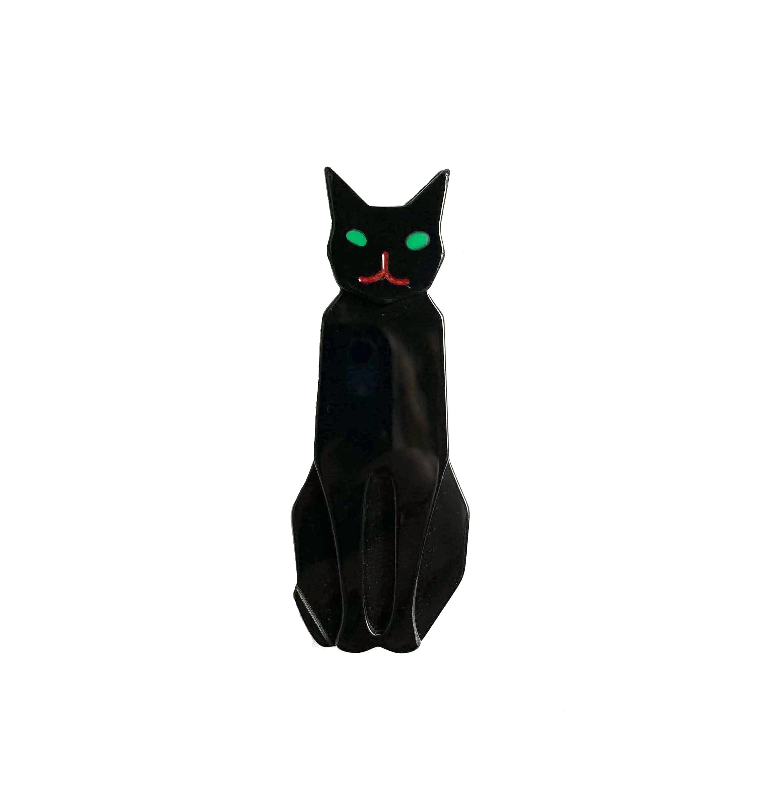 Marion Godart Big Black Cat Brooch