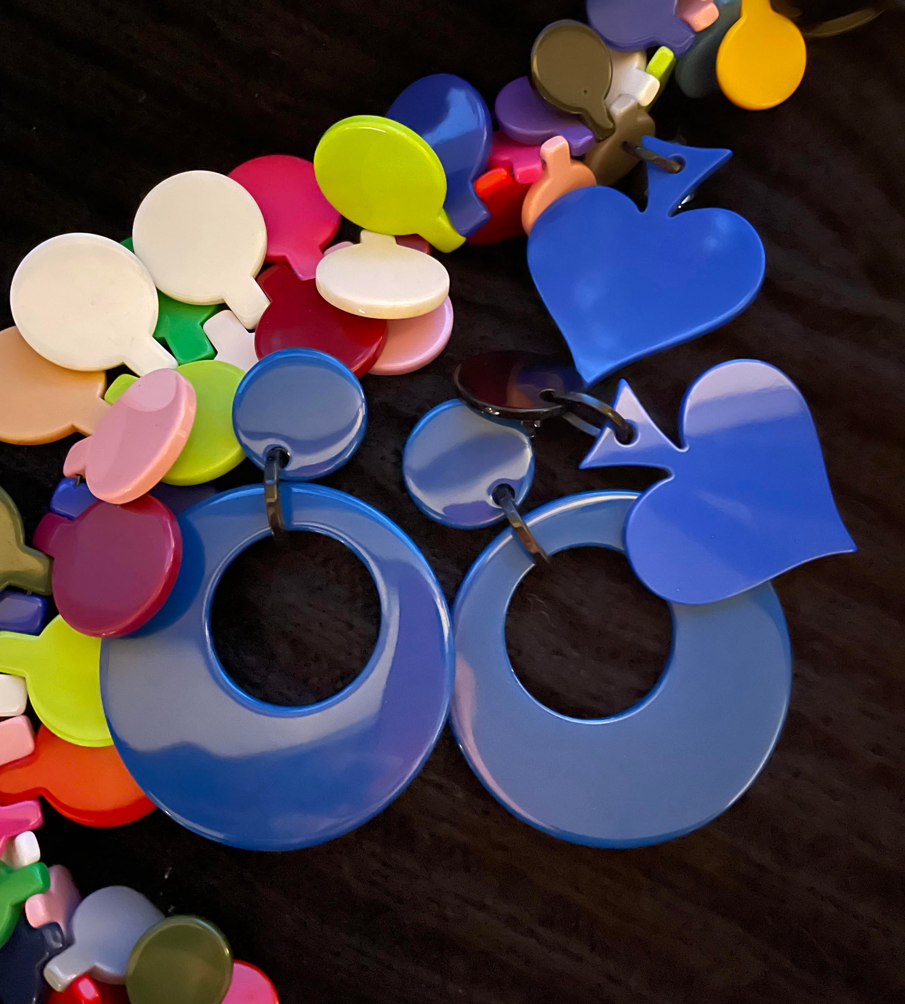 Marion Godart Huge Blue Hoop Earrings