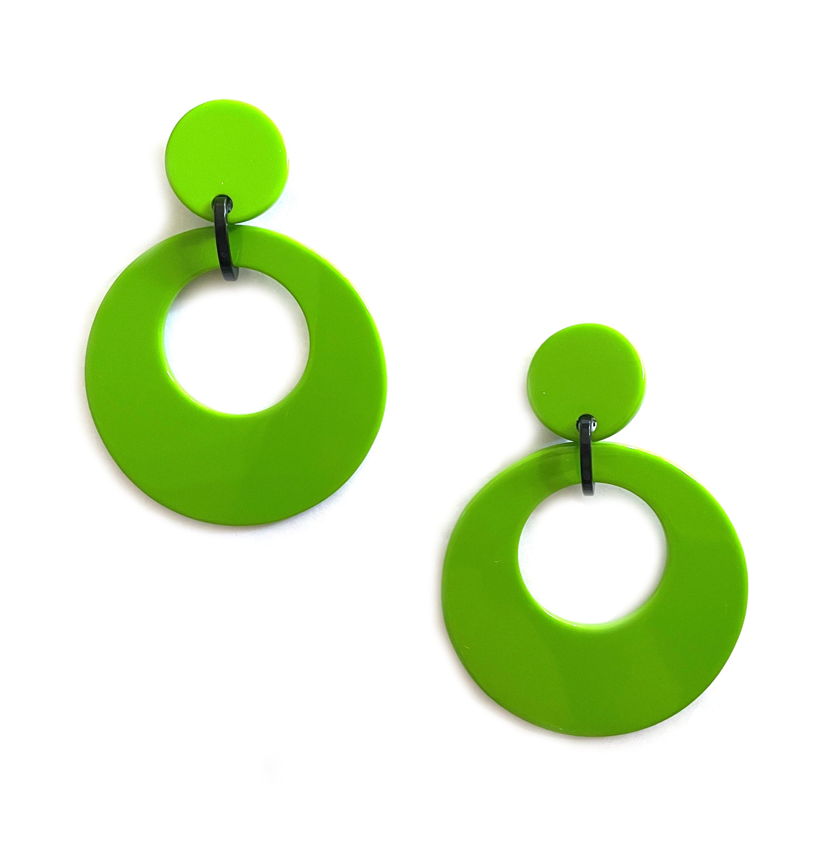 Marion Godart Huge Lime Green Hoop Earrings
