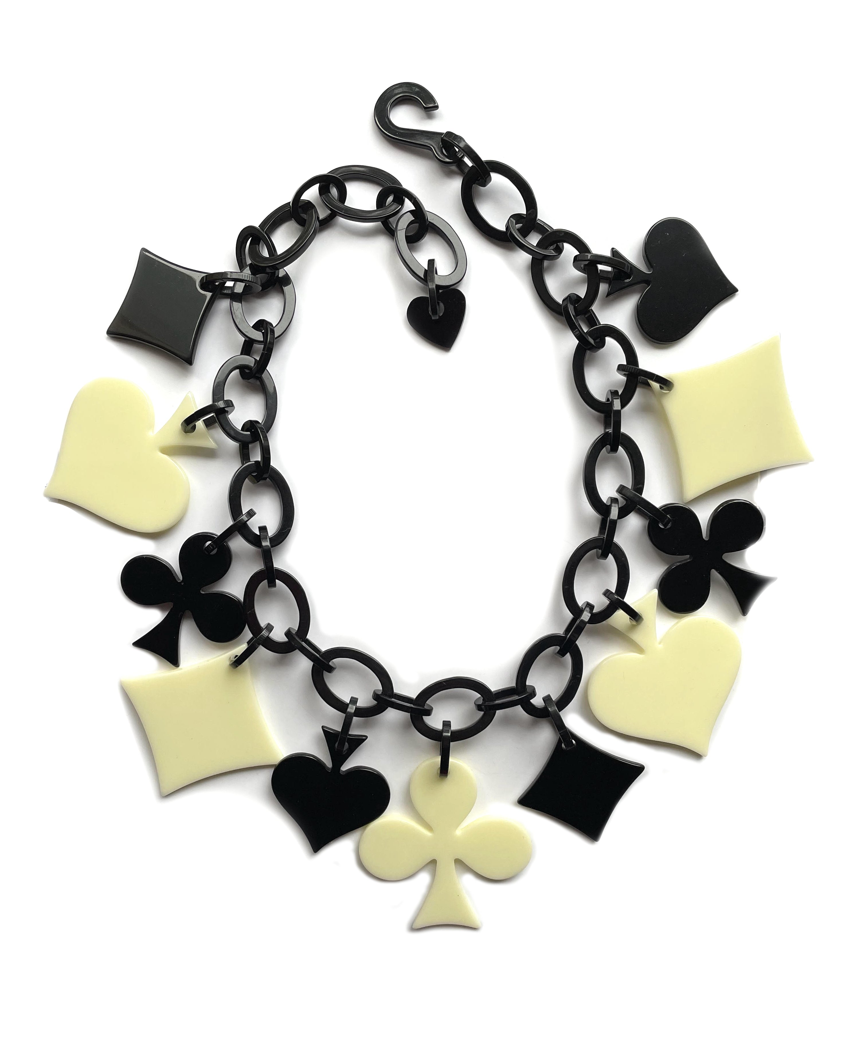 Marion Godart Black and Off White Casino Necklace