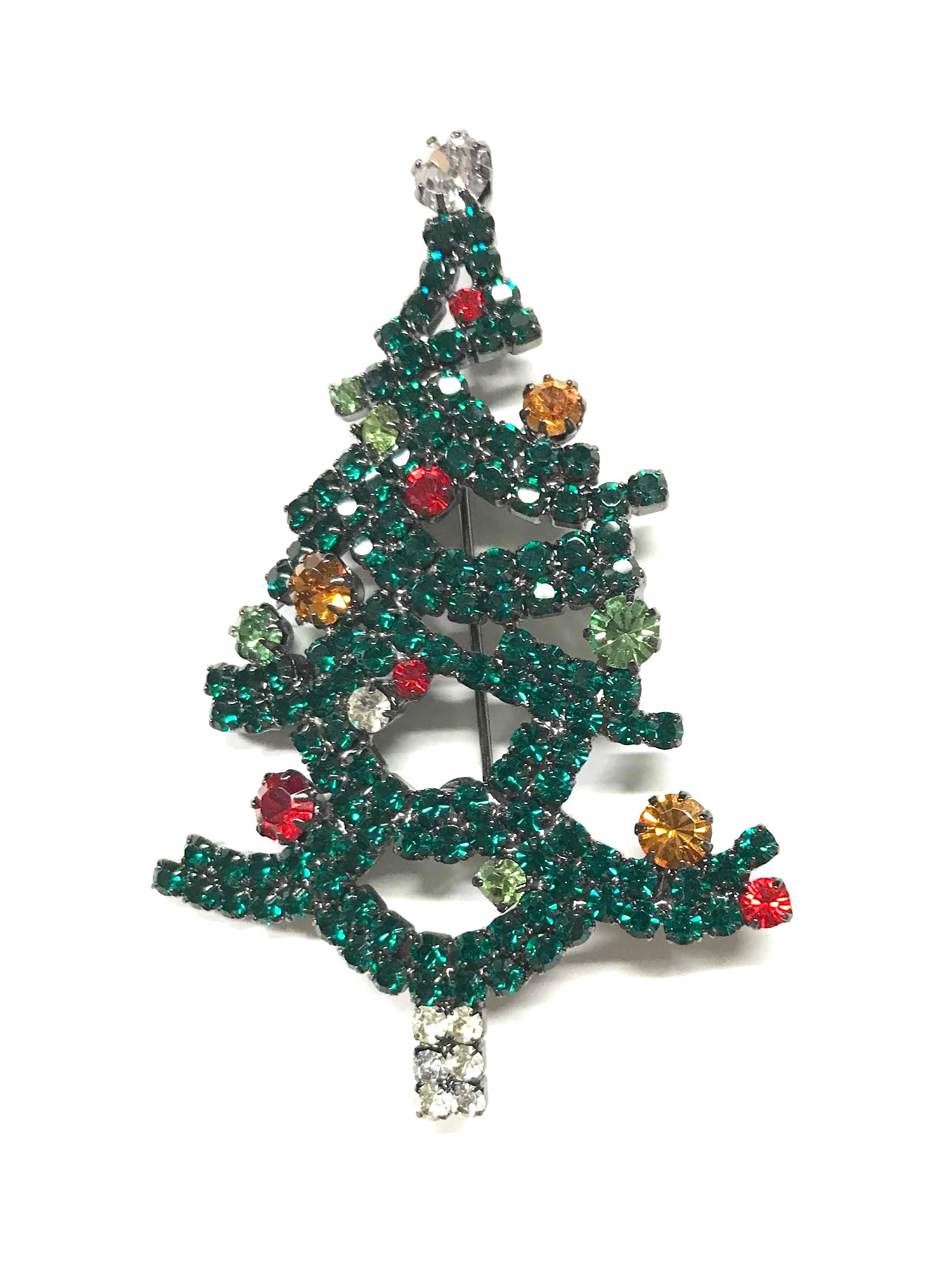 Marion Godart Green Christmas Tree Brooch 7 cm