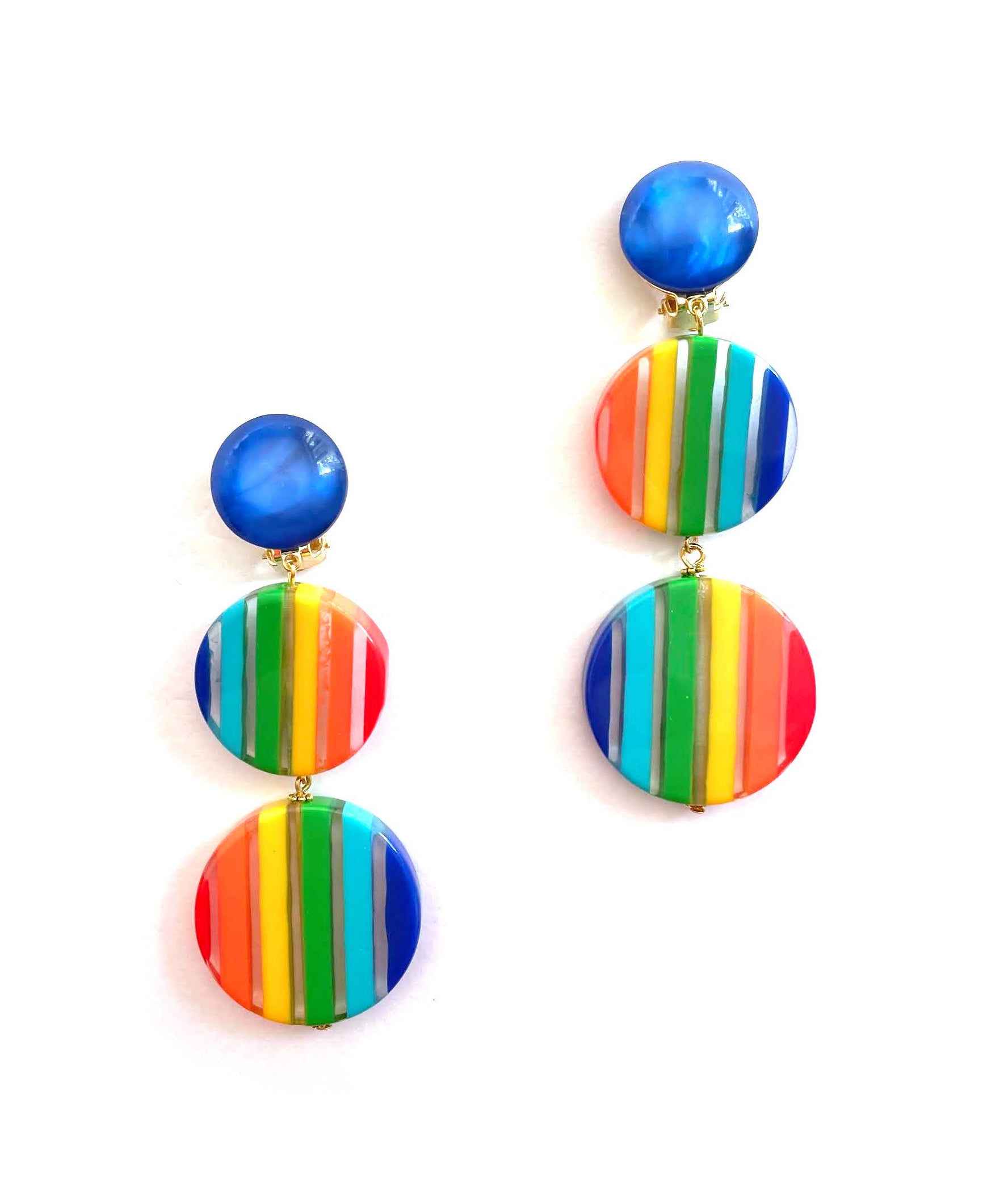Marion Godart Long Rainbow Striped Earrings