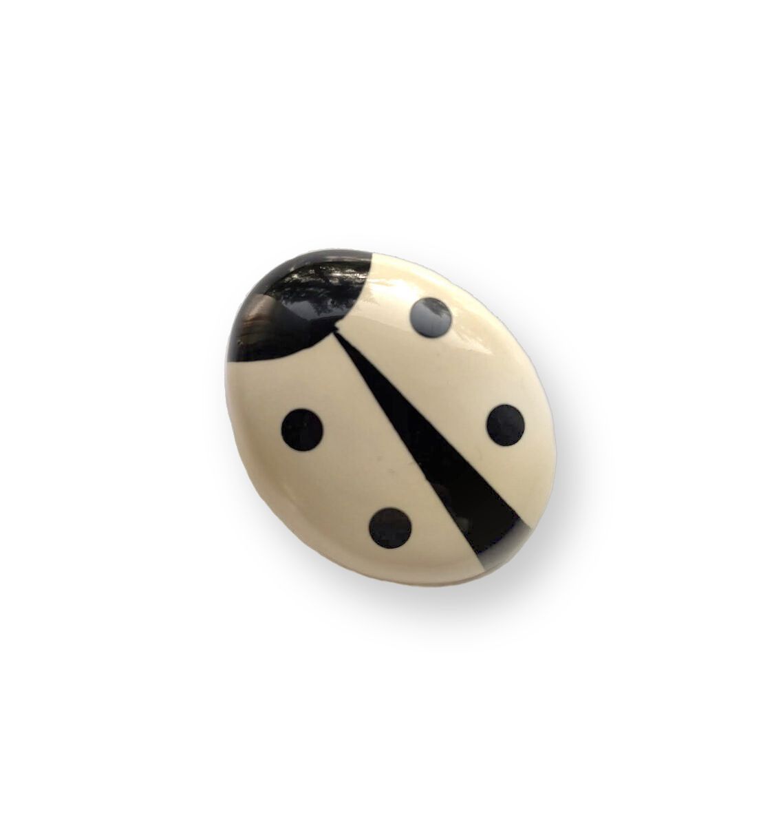 Marion Godart Large Ladybug Brooch, Offwhite