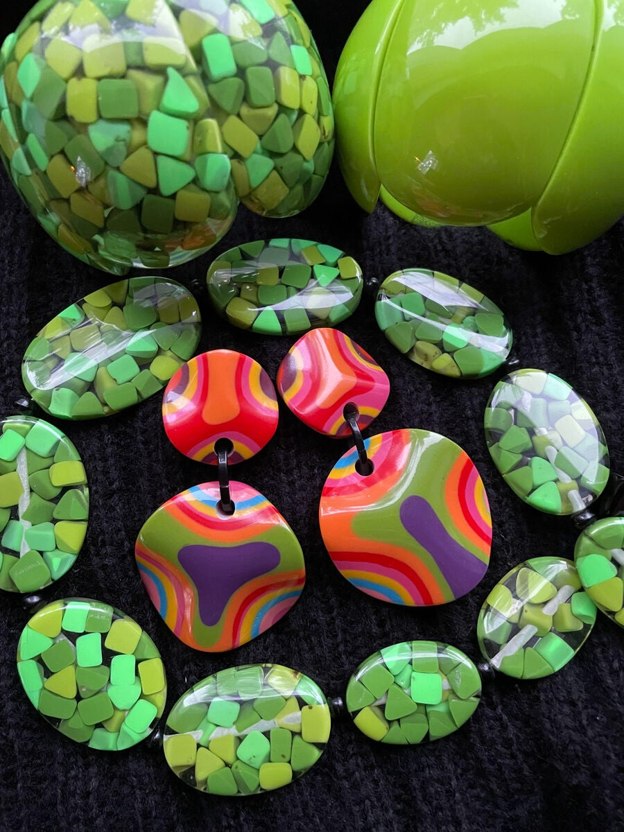 Marion Godart Psychedelic Retro Earrings
