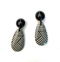 Marion Godart Black & White Striped Earrings