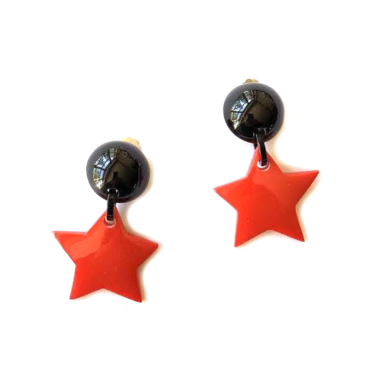 Marion Godart Red Star Earrings