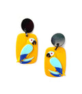 Marion Godart Parrot Earrings with Yellow Frame