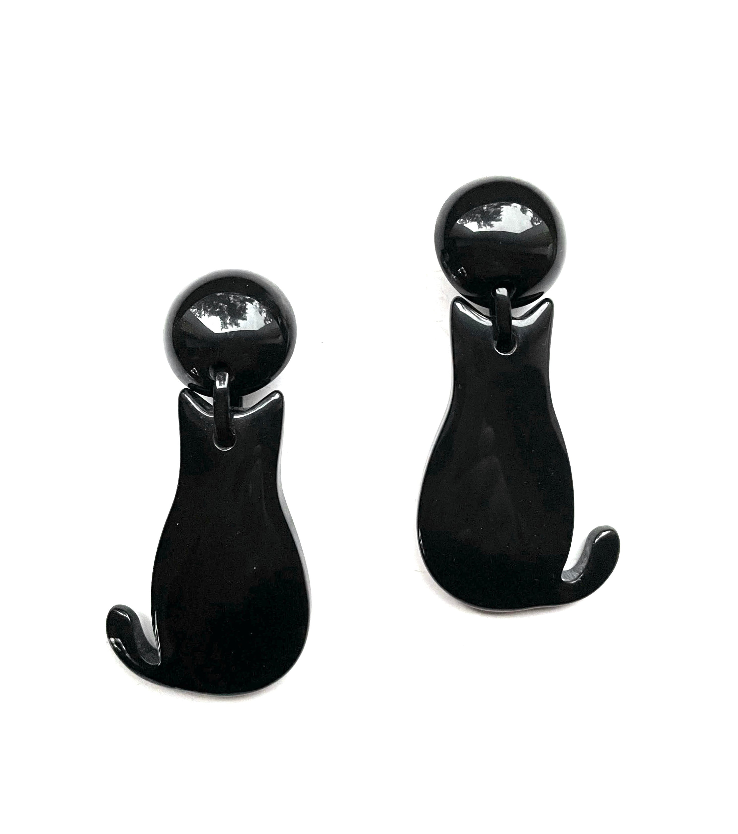 Marion Godart Black Cat Earrings