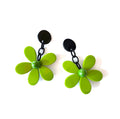 Marion Godart Green & Black Flower Power Earrings