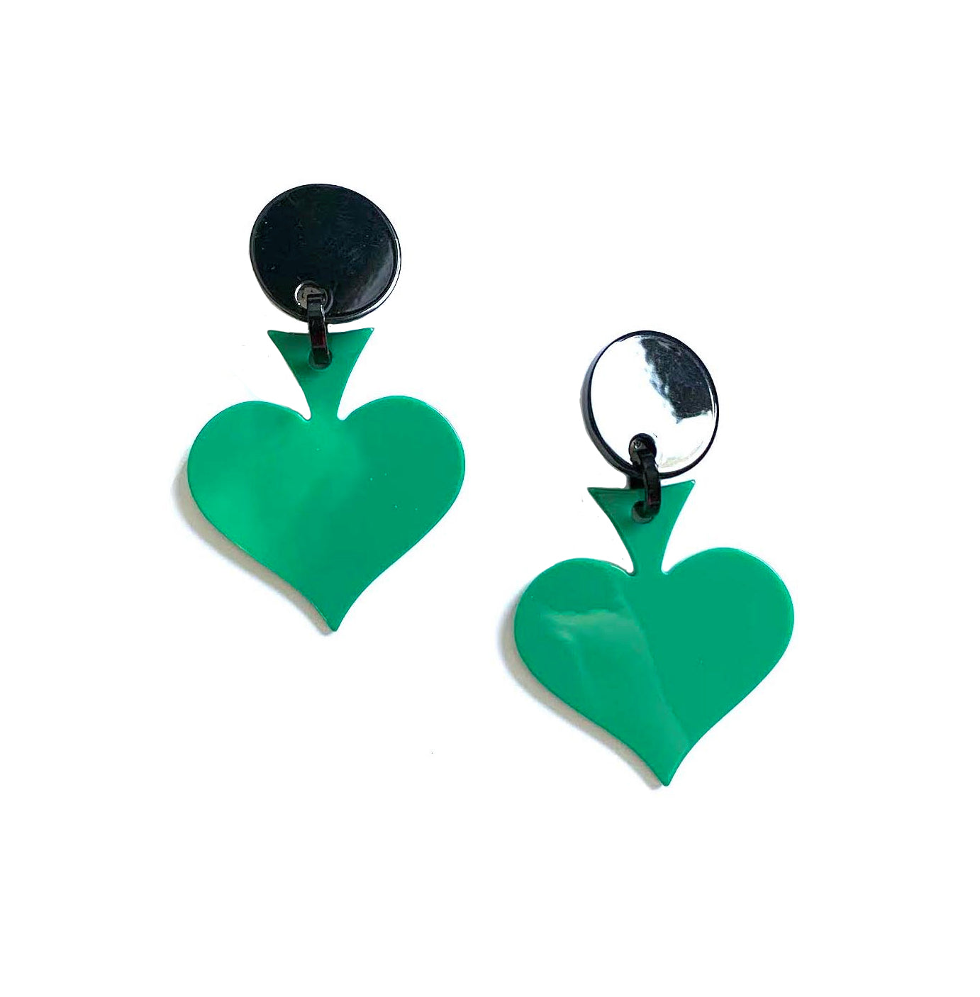 Marion Godart Green Hearts Casino Earrings
