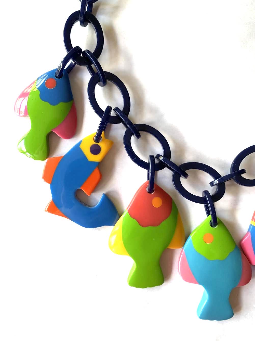 Marion Godart Colorful Necklace with Funny Fishes