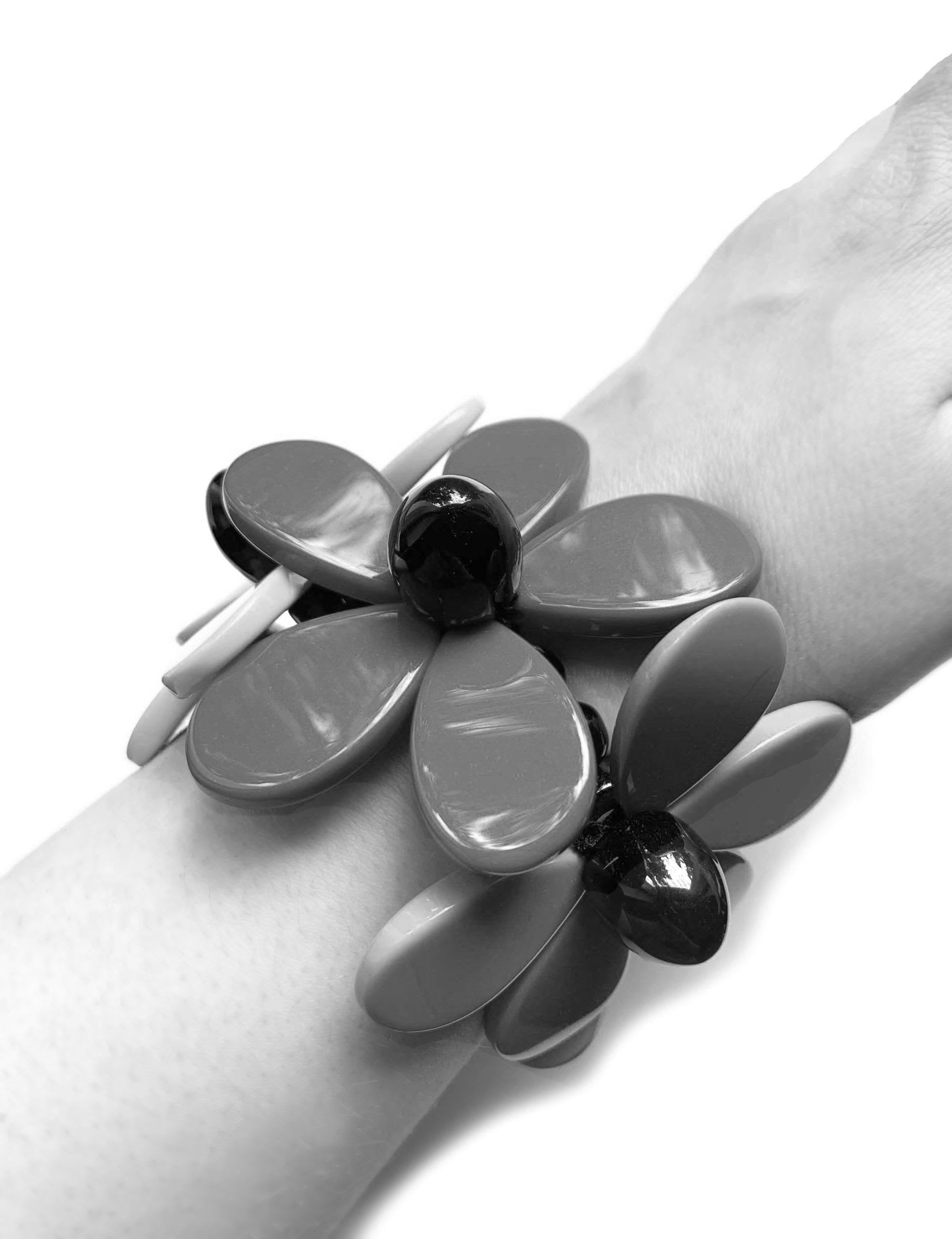 Marion Godart Pink & Black Flower Bracelet